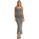 Shadowplay Fringe Knit Skirt Set available at Alicia DiMichele Boutique – stylish women’s fashion and accessories.