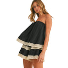 Black Lace Layered Romper available at Alicia DiMichele Boutique – stylish women’s fashion and accessories.