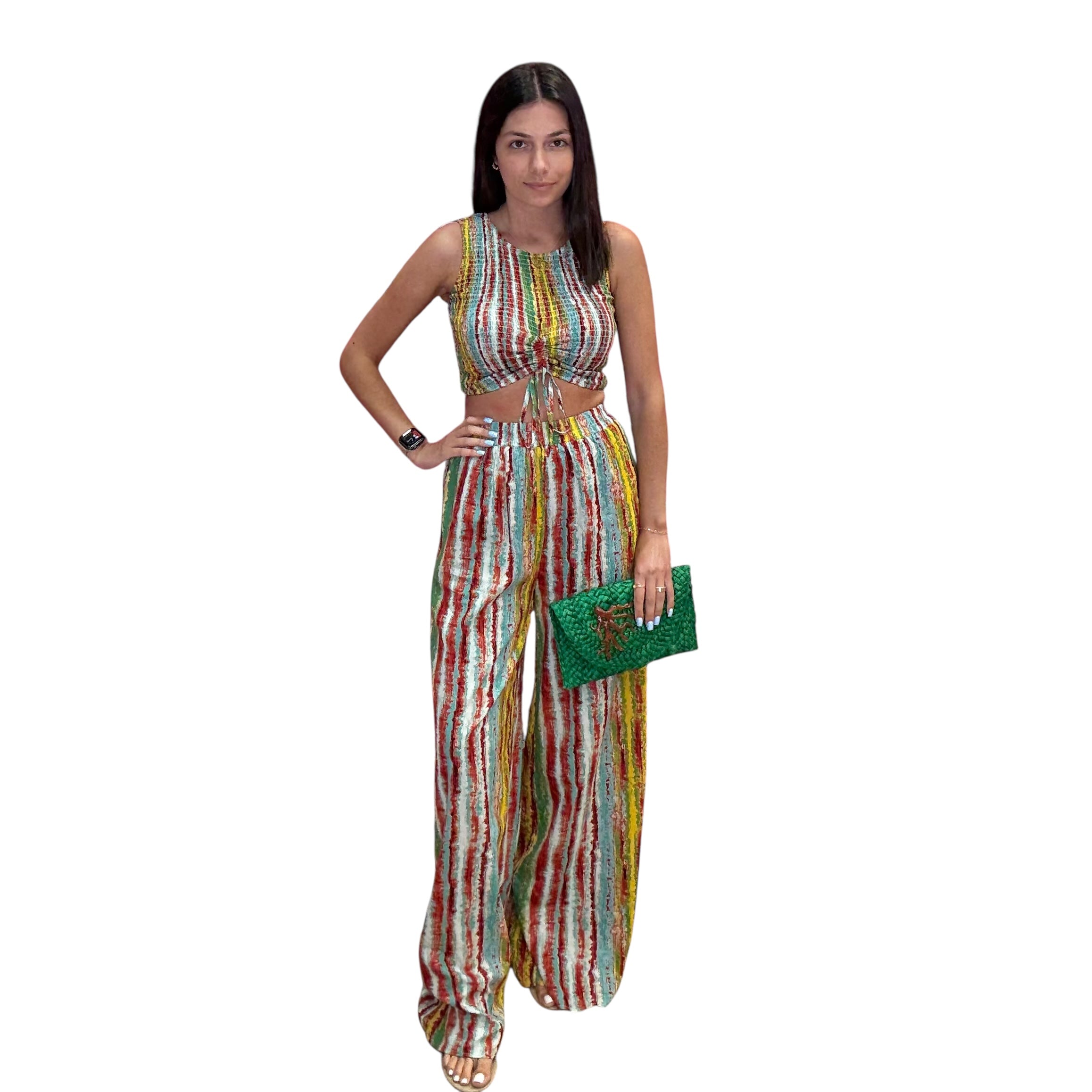 Sunset Stroll Smocked Pant Set available at Alicia DiMichele Boutique – stylish women’s fashion and accessories.