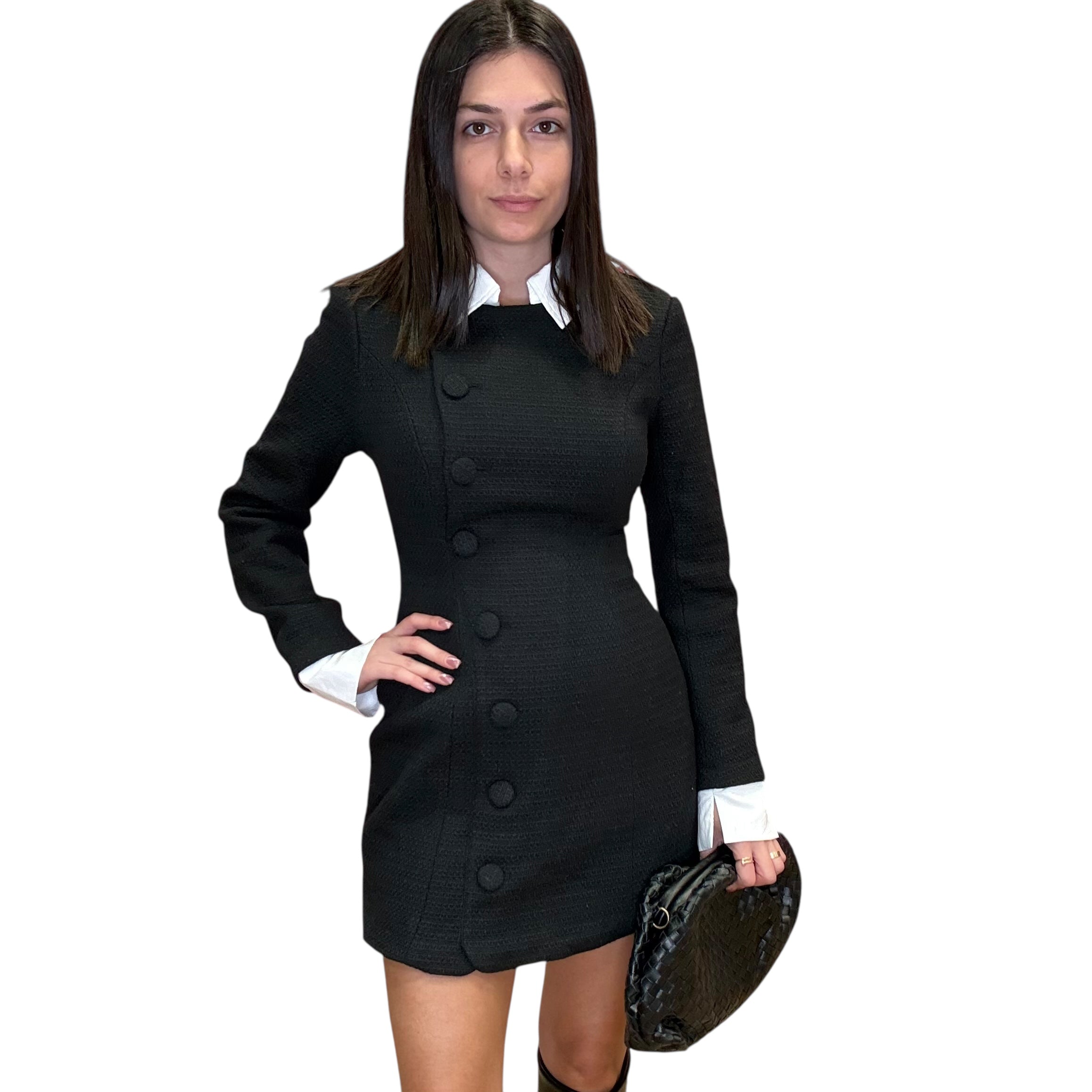 Blair Tweed Mini Dress - Contrast Collar Mini Dress – Alicia