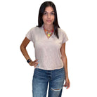 Dolman V Neck Tee - Fossil – Alicia DiMichele Boutique