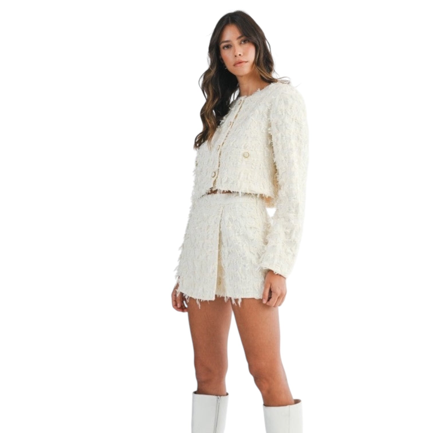 Uptown Tweed Skort Set - Cream – Alicia DiMichele Boutique