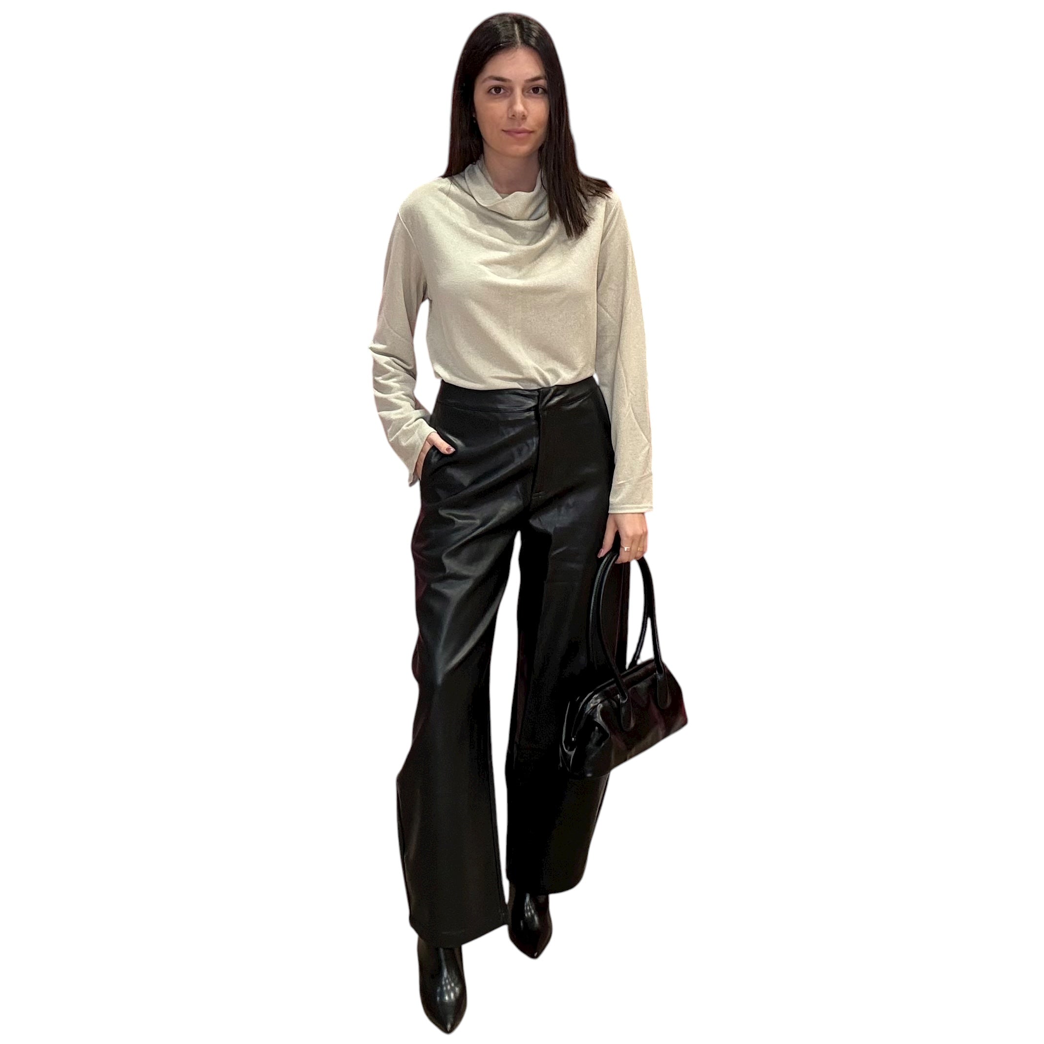 The Jetset Vegan Leather Pants – Black Loose Fit Faux Leather