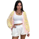 Colorful Crochet button Cardigan