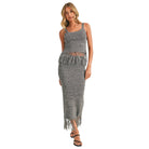 Shadowplay Fringe Knit Skirt Set available at Alicia DiMichele Boutique – stylish women’s fashion and accessories.