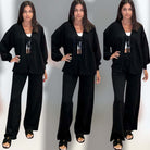 Slouchy Ribbed Knit Pants Set - Black – Alicia DiMichele Boutique