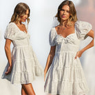 Sunday Whispers Eyelet Mini Dress available at Alicia DiMichele Boutique – stylish women’s fashion and accessories.
