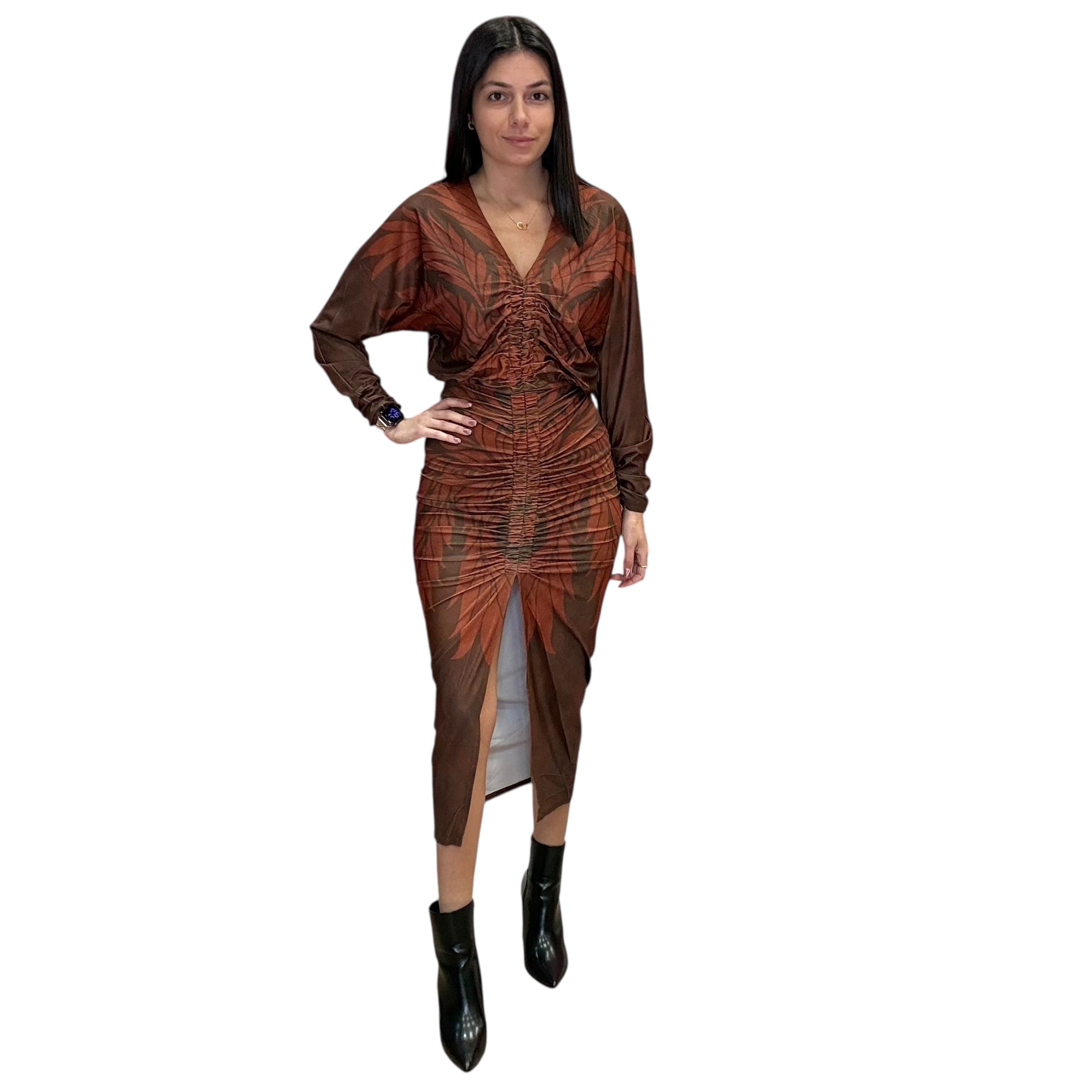 autumn midi dress with sleeves Autumn Rose Midi Dress Small