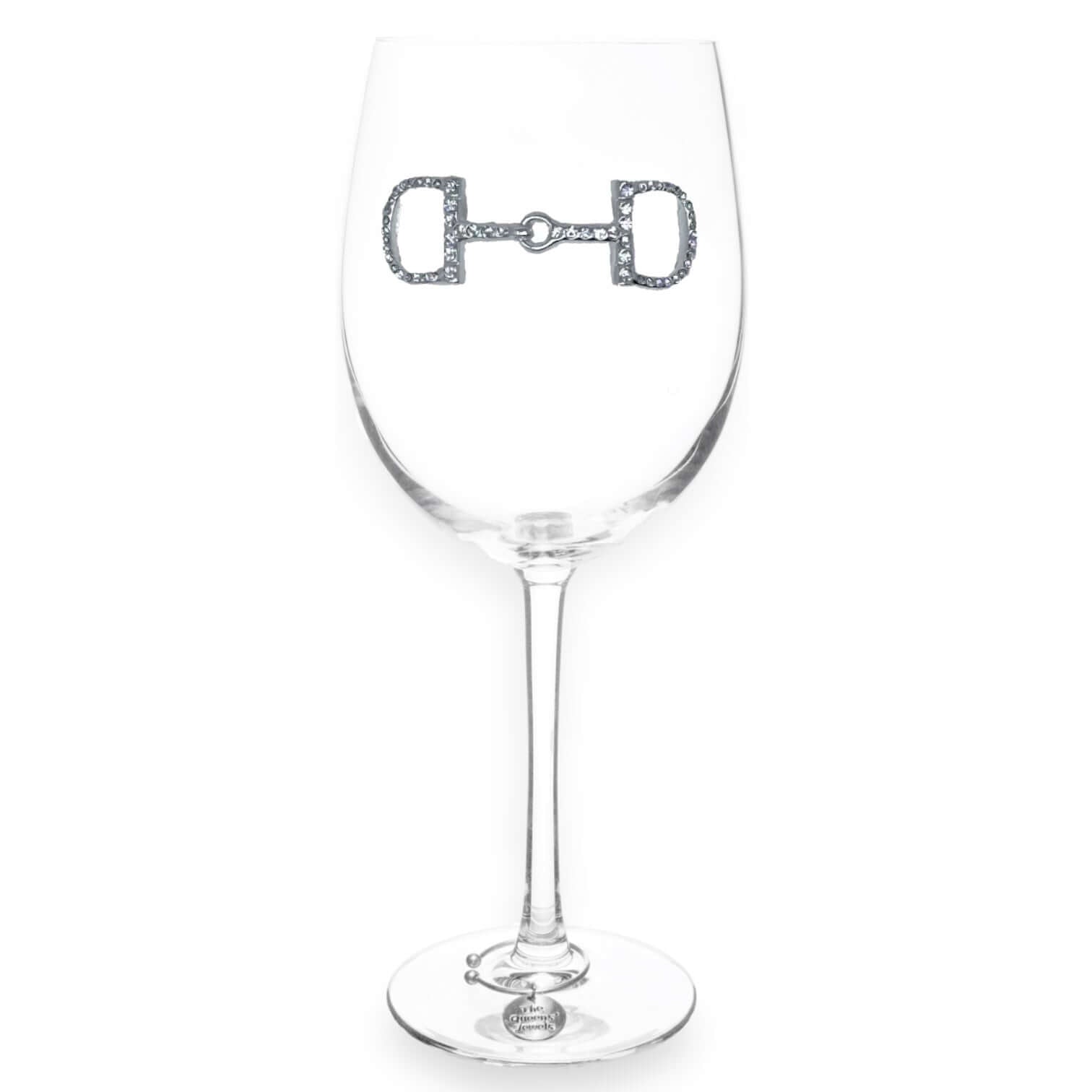 Horse Bit Jeweled Stemmed Wine Glass