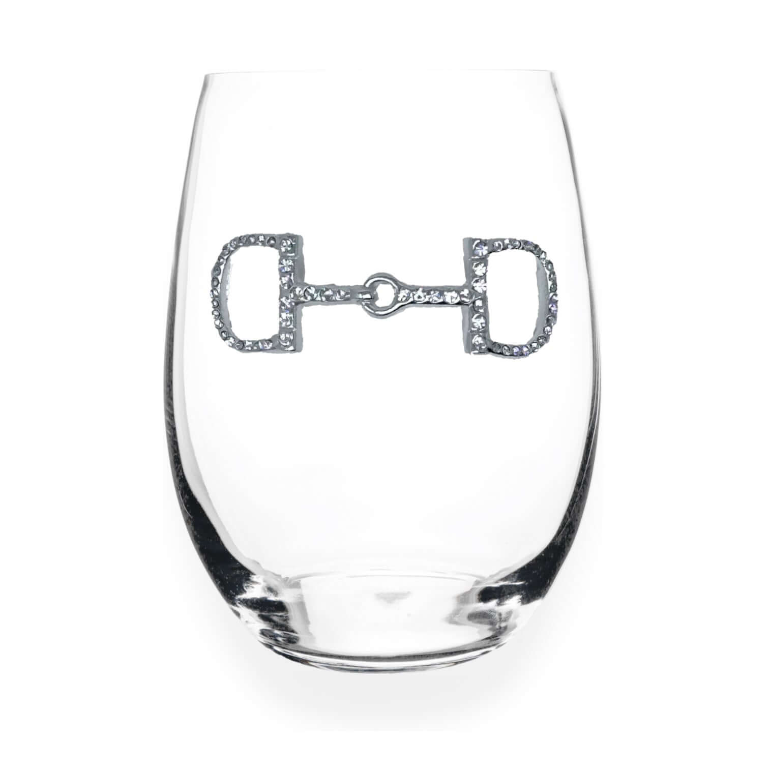 Horse Bit Jeweled Stemmed Wine Glass