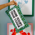 More Issues Needlepoint Pillow available at Alicia DiMichele Boutique – stylish women’s fashion and accessories.