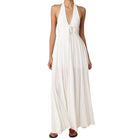 White halter neck dress on a white background