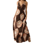 Brown dress with shell pattern on a white background