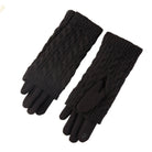 3-in-1 cable knit textured winter gloves, cozy layered cold-weather design.