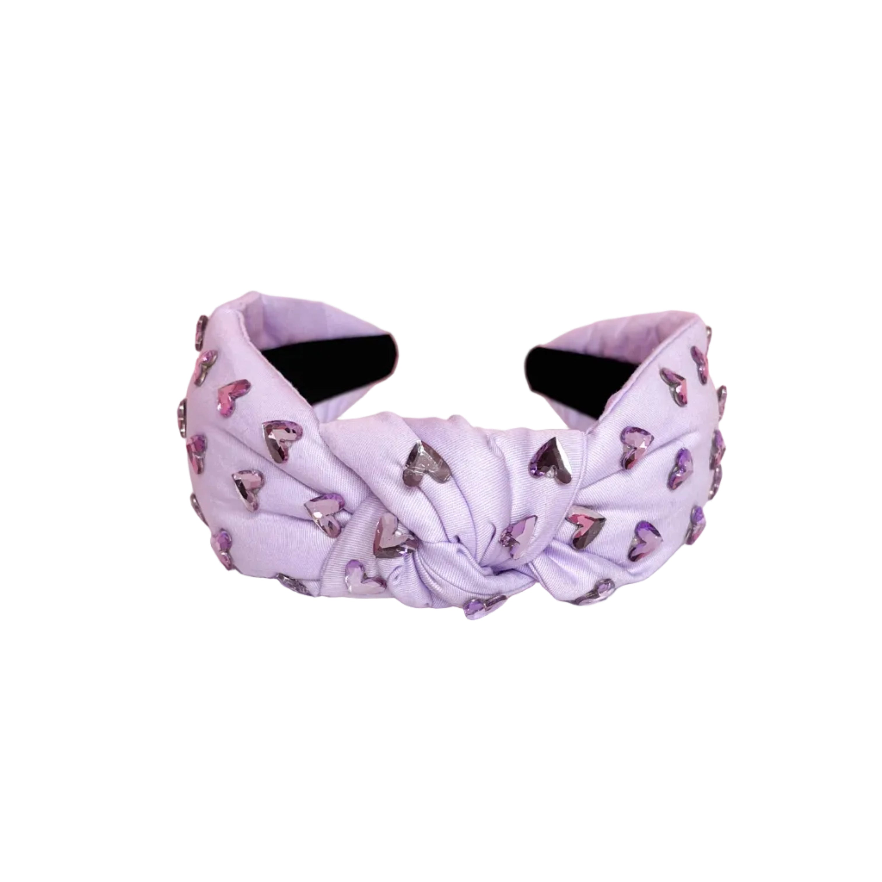 Lele Sadoughi faux- leather shiny headband in Plum. Lele Sadoughi Silver Metallic Confetti Knotted Headband  main image 2