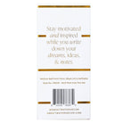 Product packaging with motivational text and branding on a white background