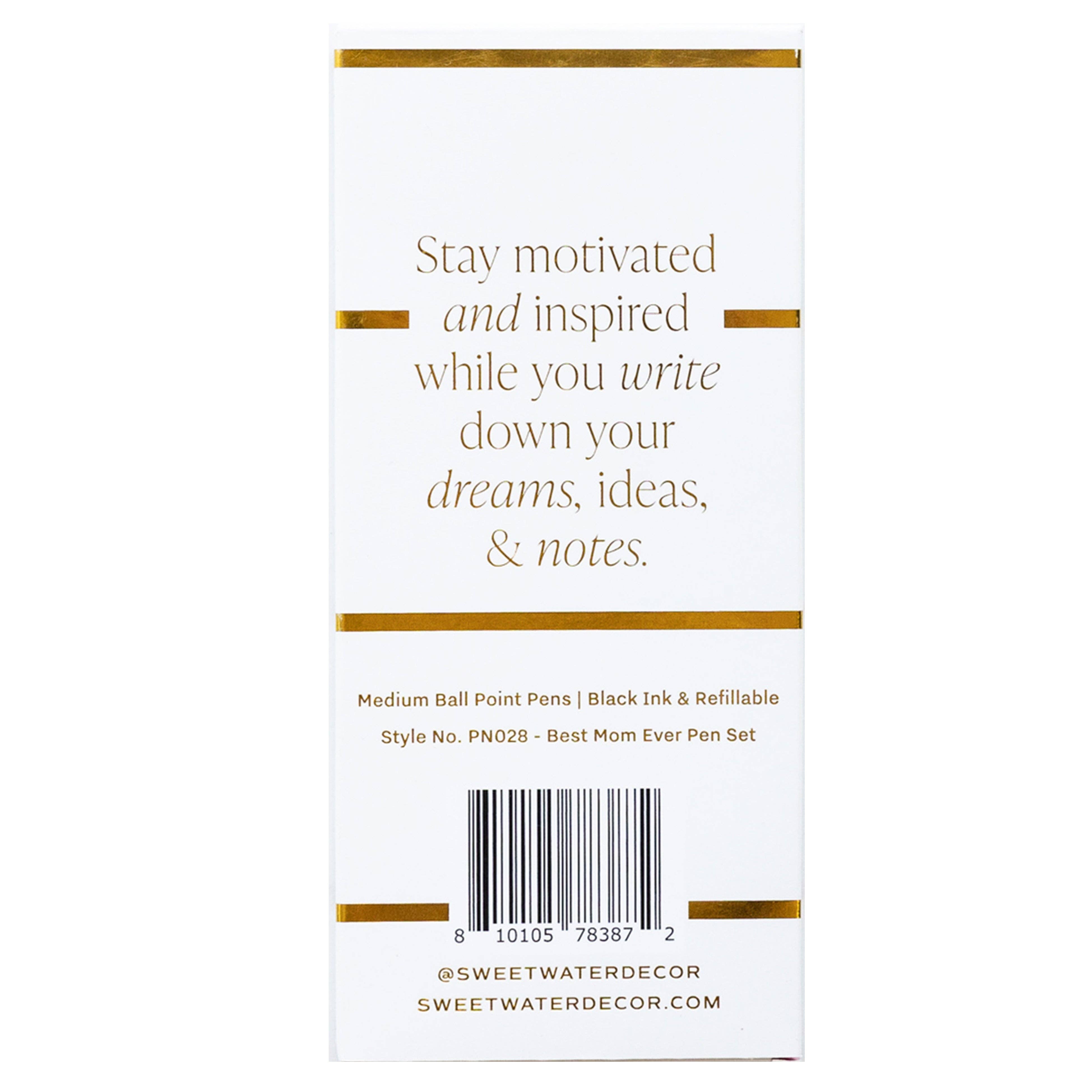 Product packaging with motivational text and branding on a white background