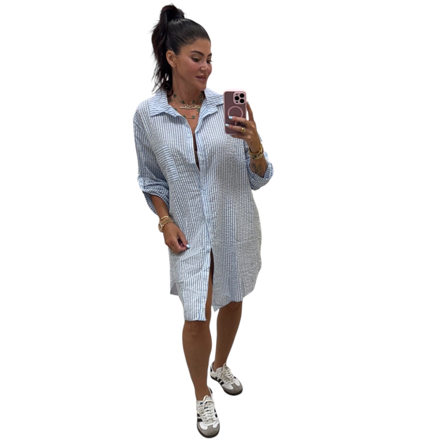 Blue Sky Shirt Dress – Alicia DiMichele Boutique