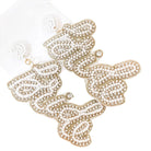 Beaded bride earrings on a white background