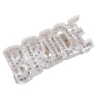 Decorative hair clip with 'Bride' and rhinestones on a white background
