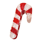 A candy cane-shaped translucent resin accessory with alternating red and white stripes, shown on a plain white background.