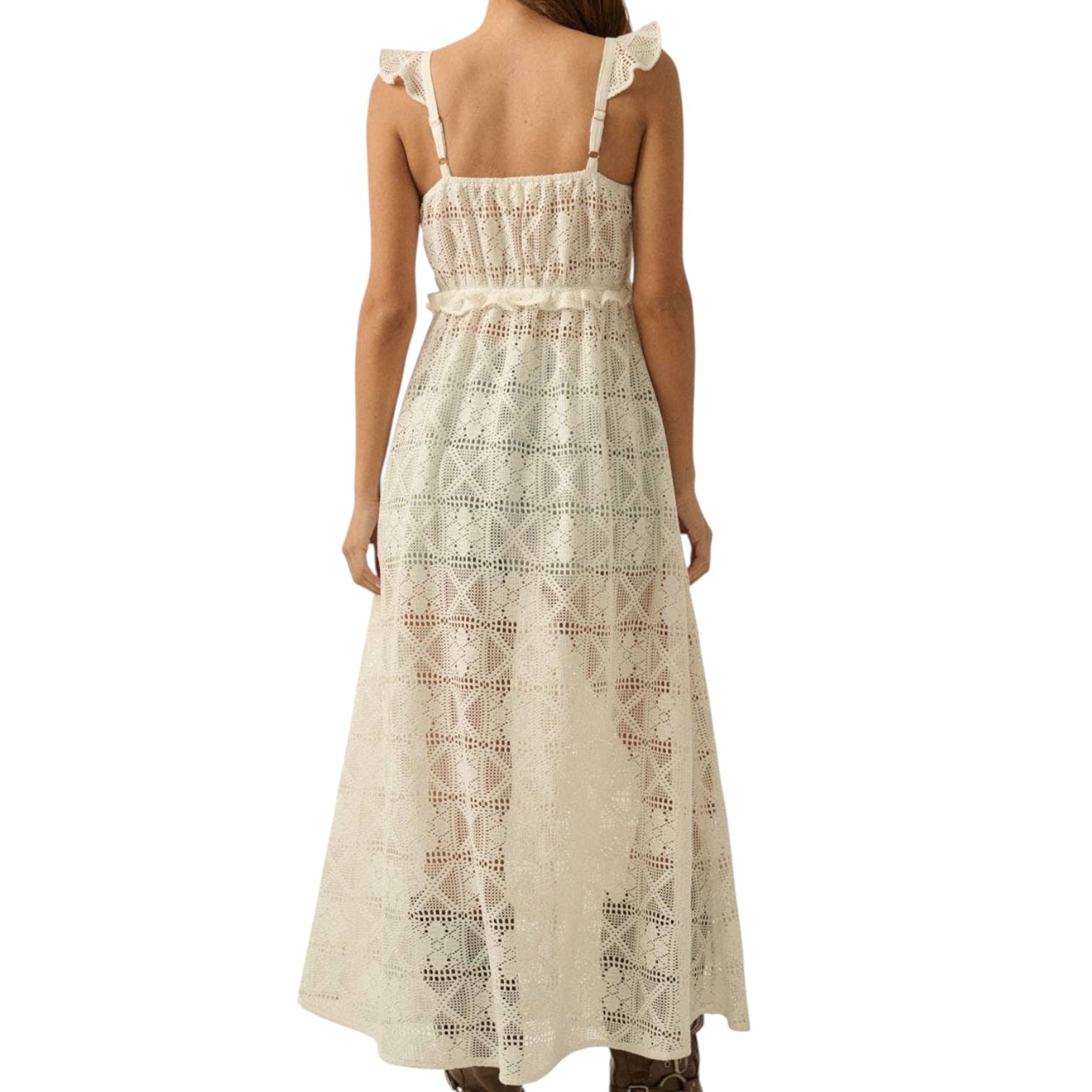 White lace dress on a white background