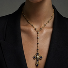 Golden Hour Cross Lariat Necklace