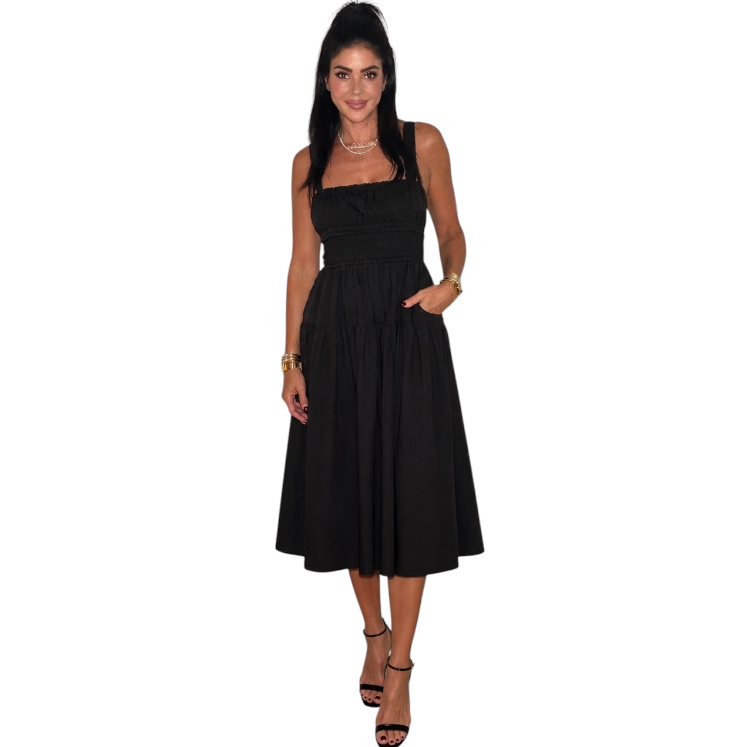 black midi dress boutique Dark Night Midi Dress – Alicia DiMichele Boutique