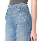 Double Button High-Rise Wide-Leg Jeans