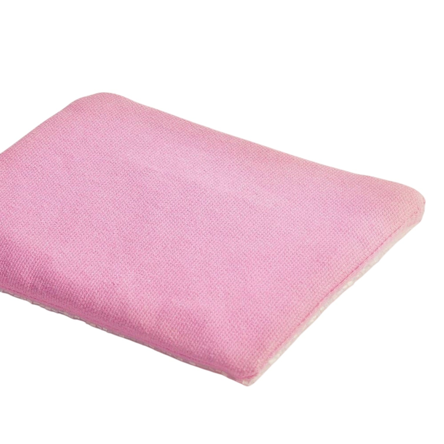 Pink fabric swatch on a white background