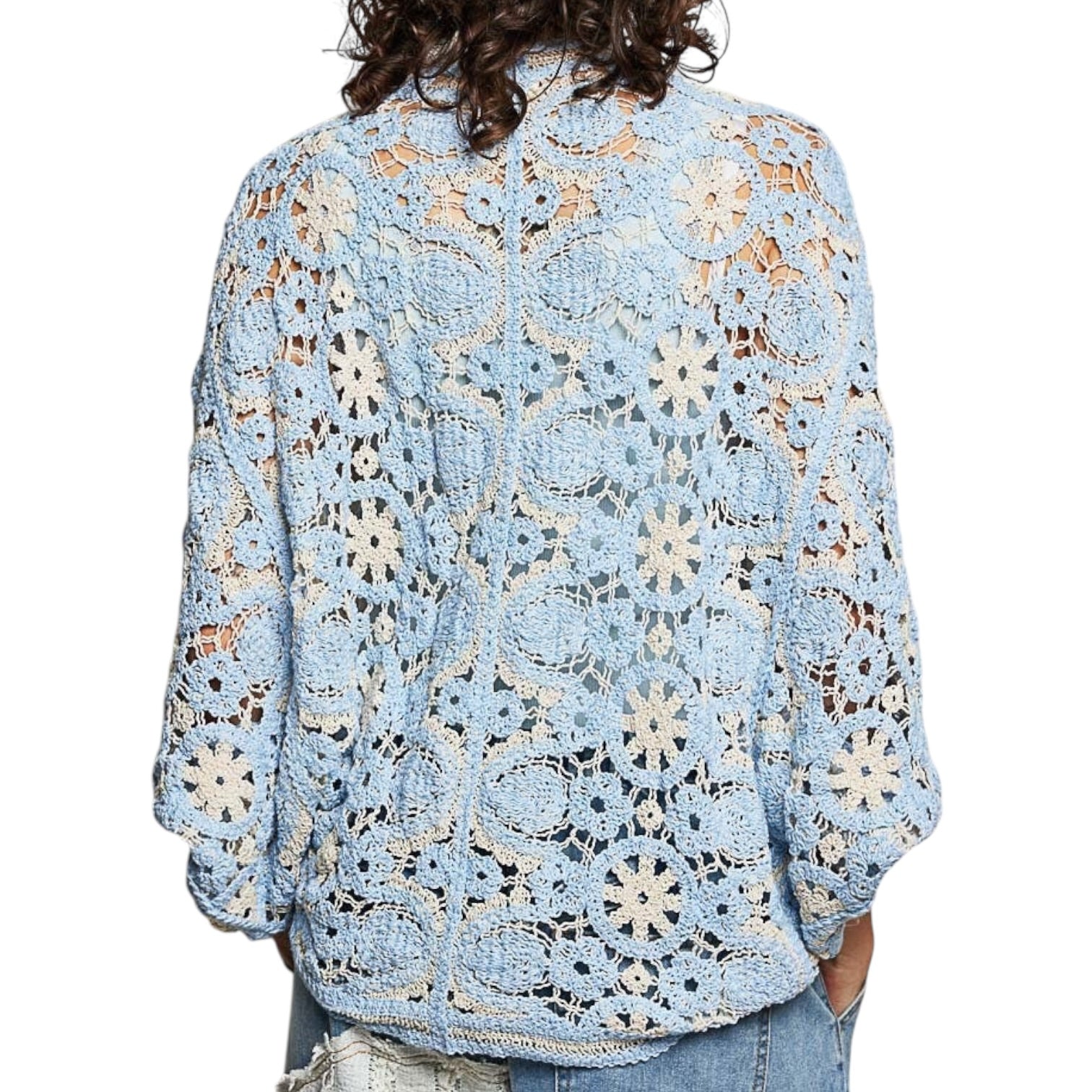Everyday Air Crochet Batwing Cardigan - Blue – Alicia DiMichele