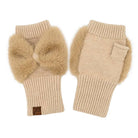 Soft faux fur fingerless winter glove, trendy cozy accessory.
