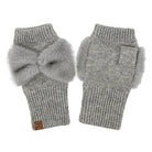 Soft faux fur fingerless winter glove, trendy cozy accessory.
