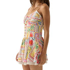 Colorful patterned dress on a white background