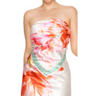 Floral strapless set with a white background