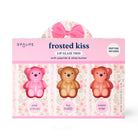 Spalife frosted kiss lip glaze trio packaging with teddy bear designs on a white background