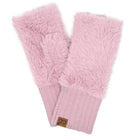 Fuzzy fingerless winter gloves, soft and cozy cold-weather accessory.