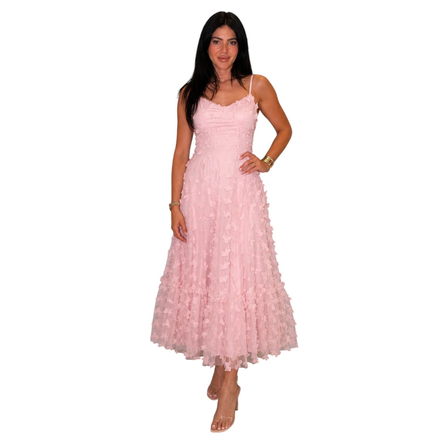 Garden Crush Lace-Up Bustier Midi Dress Medium