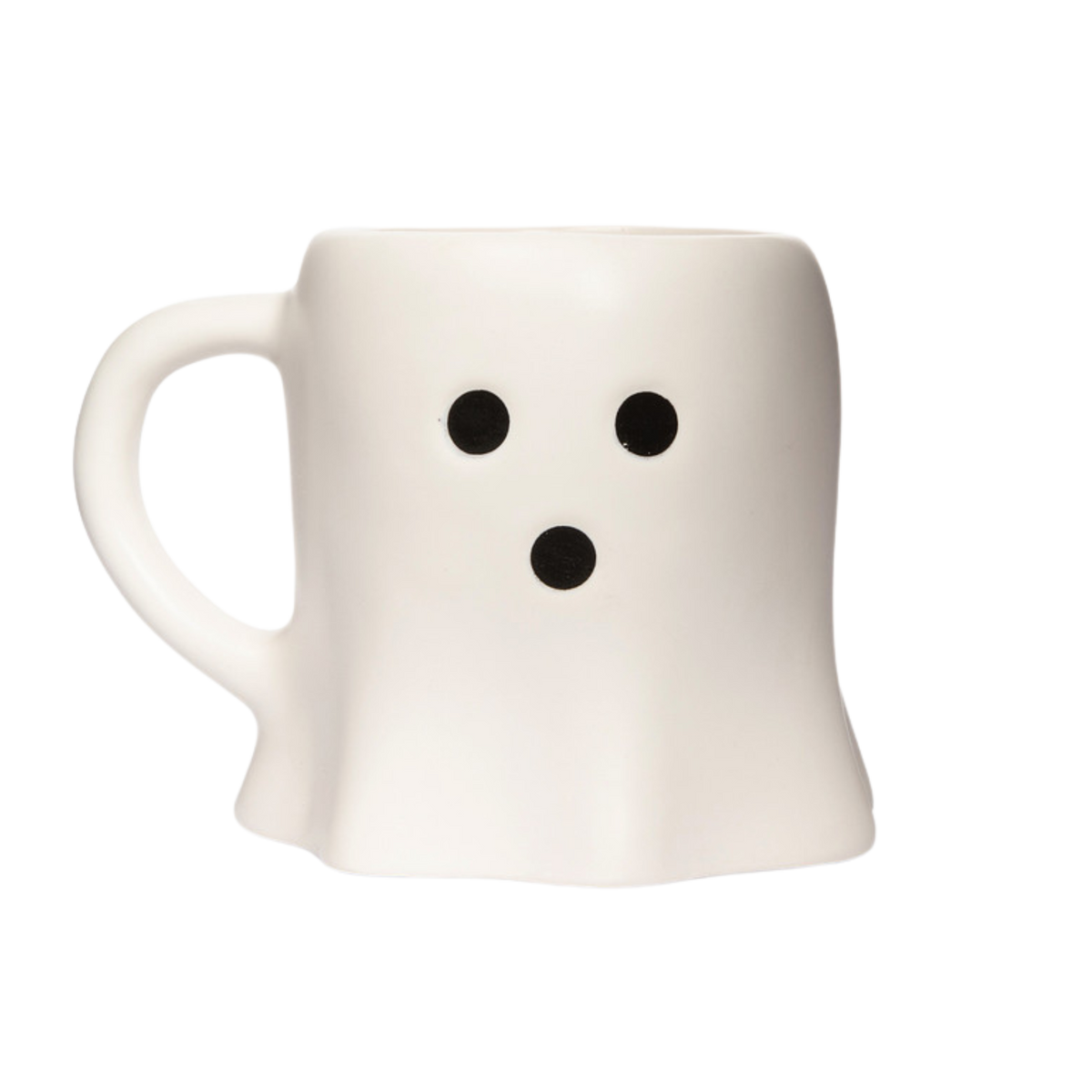 White ghost mug on a white background