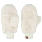 Glitter Girl Convertible Fur Mittens in Ivory