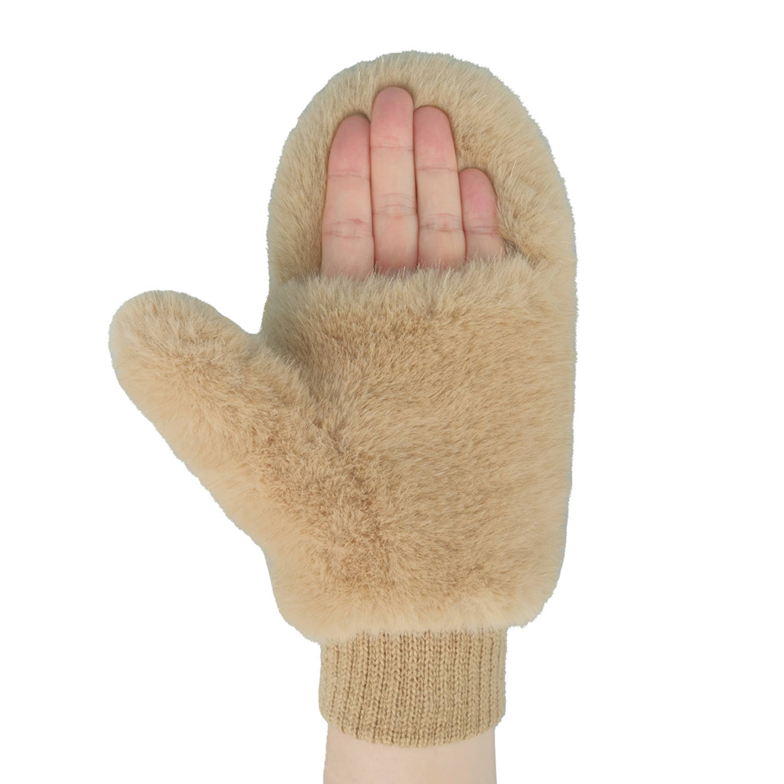Glitter Girl Convertible Fur Mittens