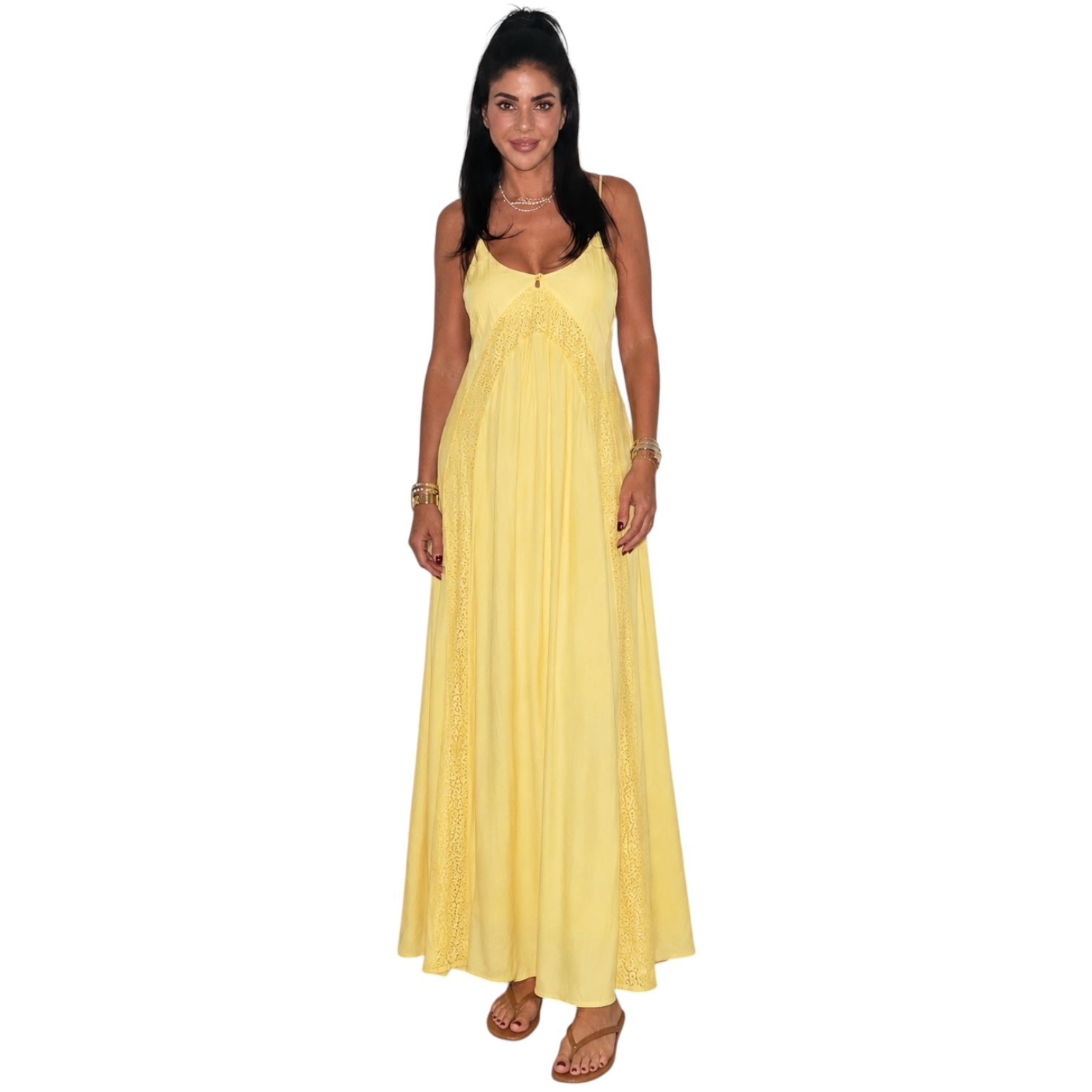 Golden Flow Maxi Dress Small