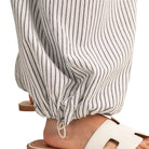 striped balloon pants with drawstring