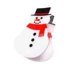 A snowman-shaped product, likely a decorative clip or accessory, featuring a white body, black top hat, red scarf, and black facial details on a plain white background.