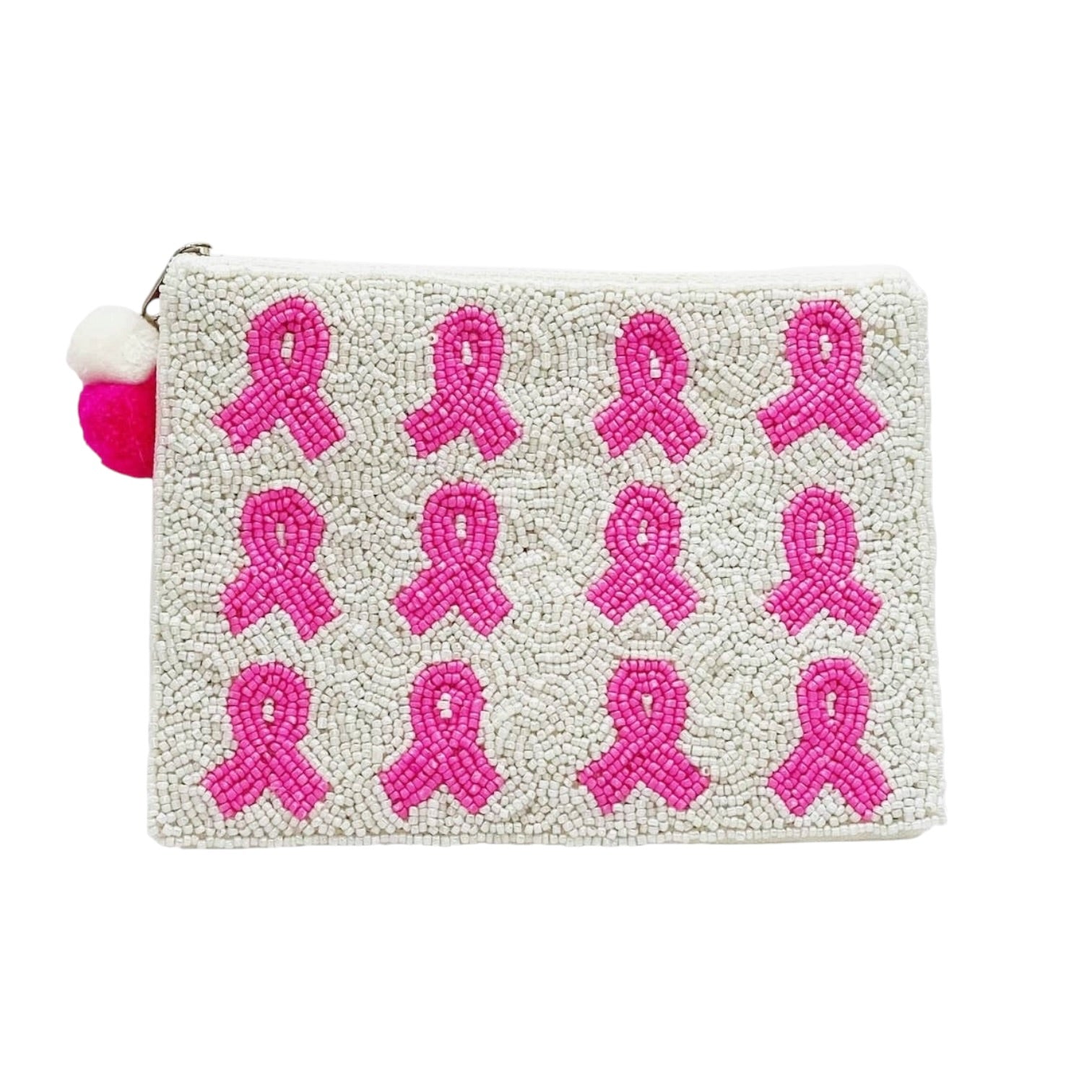alicia dimichele boutique hope ribbon beaded coin purse