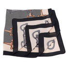 Set of three bags with equestrian-themed designs on a white background