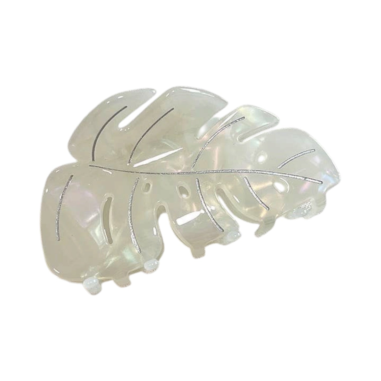 Clear plastic hair claw clip on a white background