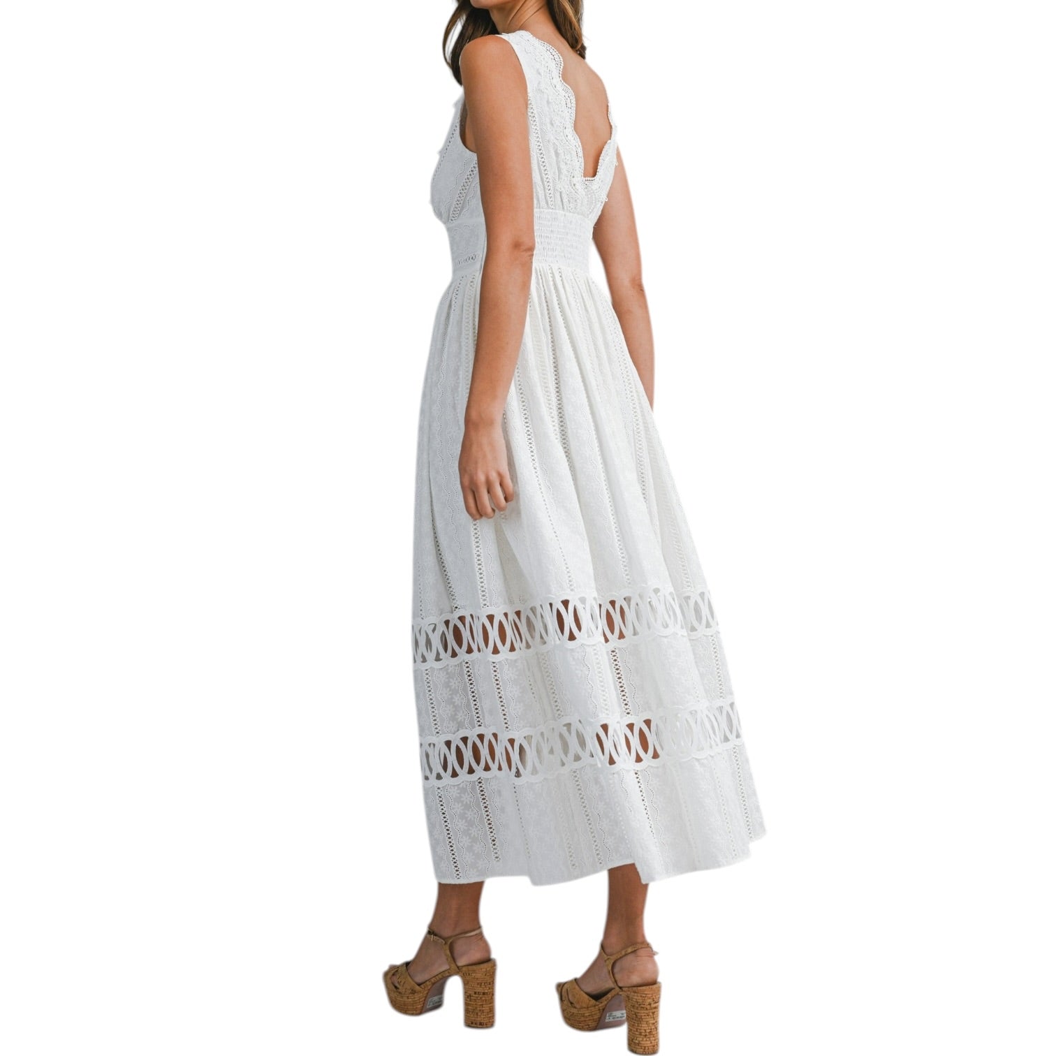 White lace dress on a white background