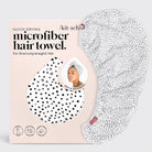 Kitsch microfiber hair towel with packaging on a light gray background