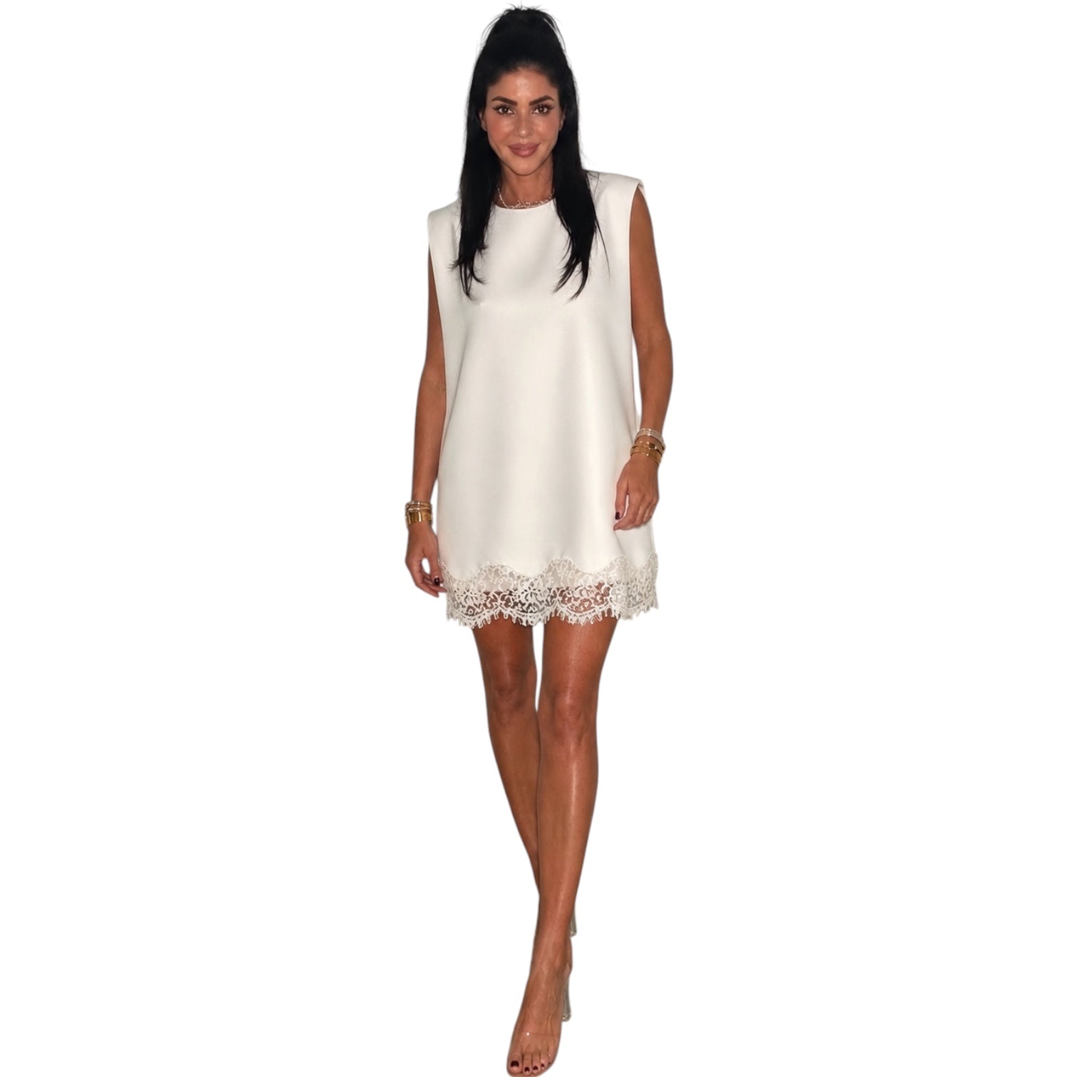 lace trim mini dress Lace Trim Mini Dress Medium